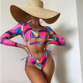 Funky Rash Guard Long Sleeve Bikini Set